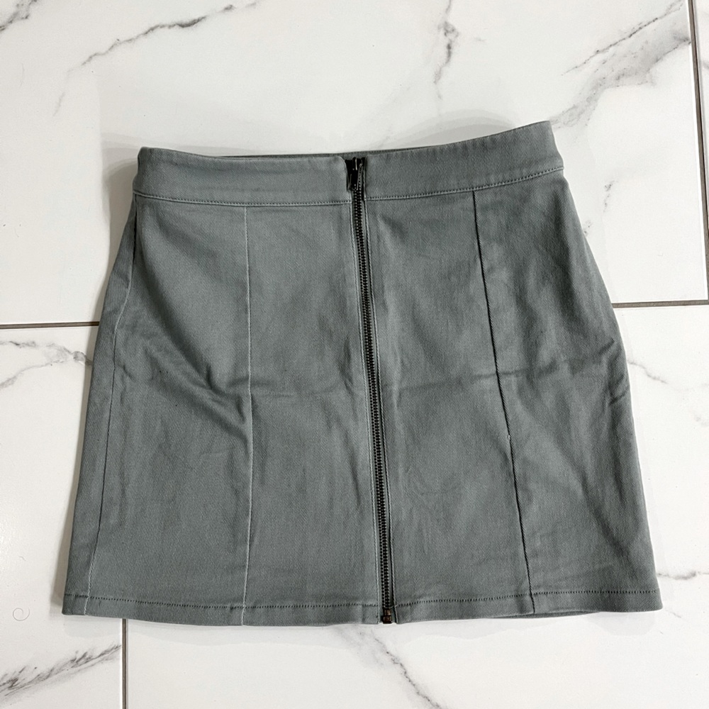Green mini skirt
